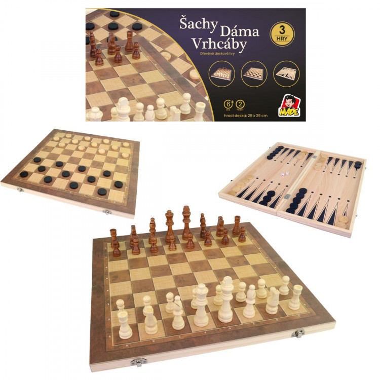 Drevené šachy – 29 x 29 cm